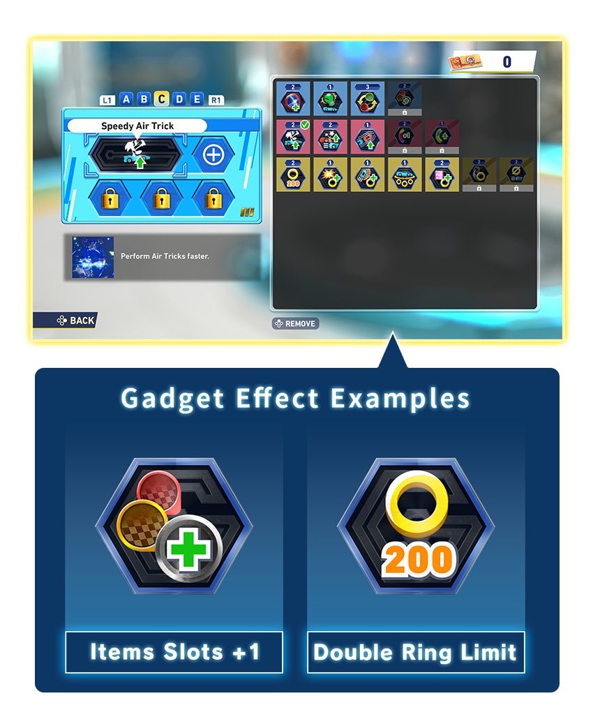 Gadget Effect Examples Items Slots +1 Double Ring Limit