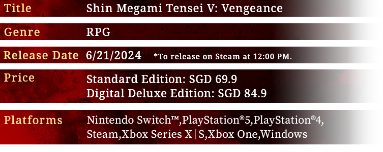 Shin Megami Tensei V (Standard Ed): : Sega of America Inc