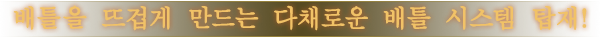 배틀을 뜨겁게 만드는 다채로운 배틀 시스템 탑재!