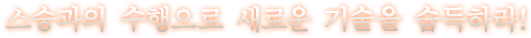 스승과의 수행으로 새로운 기술을 습득하라!