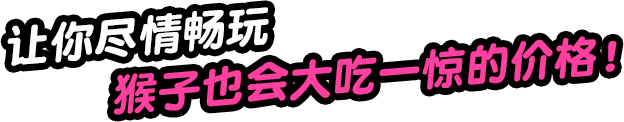 让你尽情畅玩 猴子也会大吃一惊的价格！